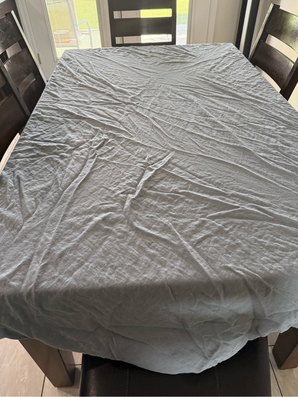 Garnet Hill Full/Double 100 Flax Linen Blue Fitted And Flat Sheet - Picture 6 of 9